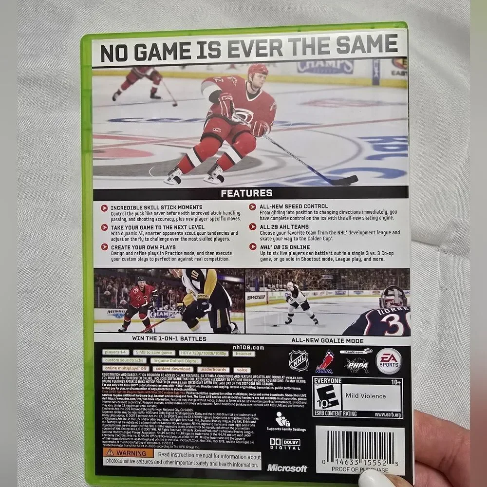 Xbox 360 NCCA Football 09, NHL 08, Madden 25, Madden 15, Madden 16 Bundle of 5